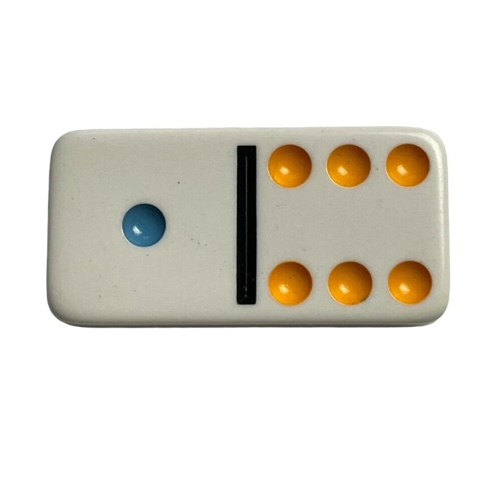 Double Twelve Dominoes Replacement Tile 1 6 Color Dot Vintage 1998 mq